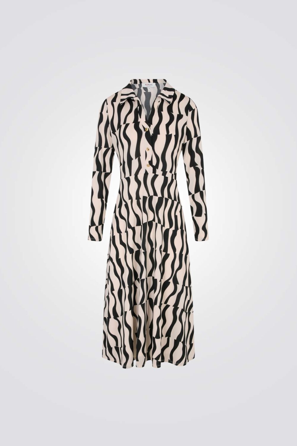 שמלת מידי ישרה הדפס גיאומטרי