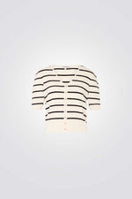 סריג שרוולים קצרים הדפס פסים