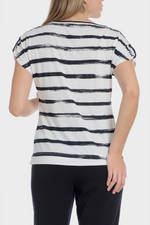 חולצת טי שירט בצבע טלק עם הדפס