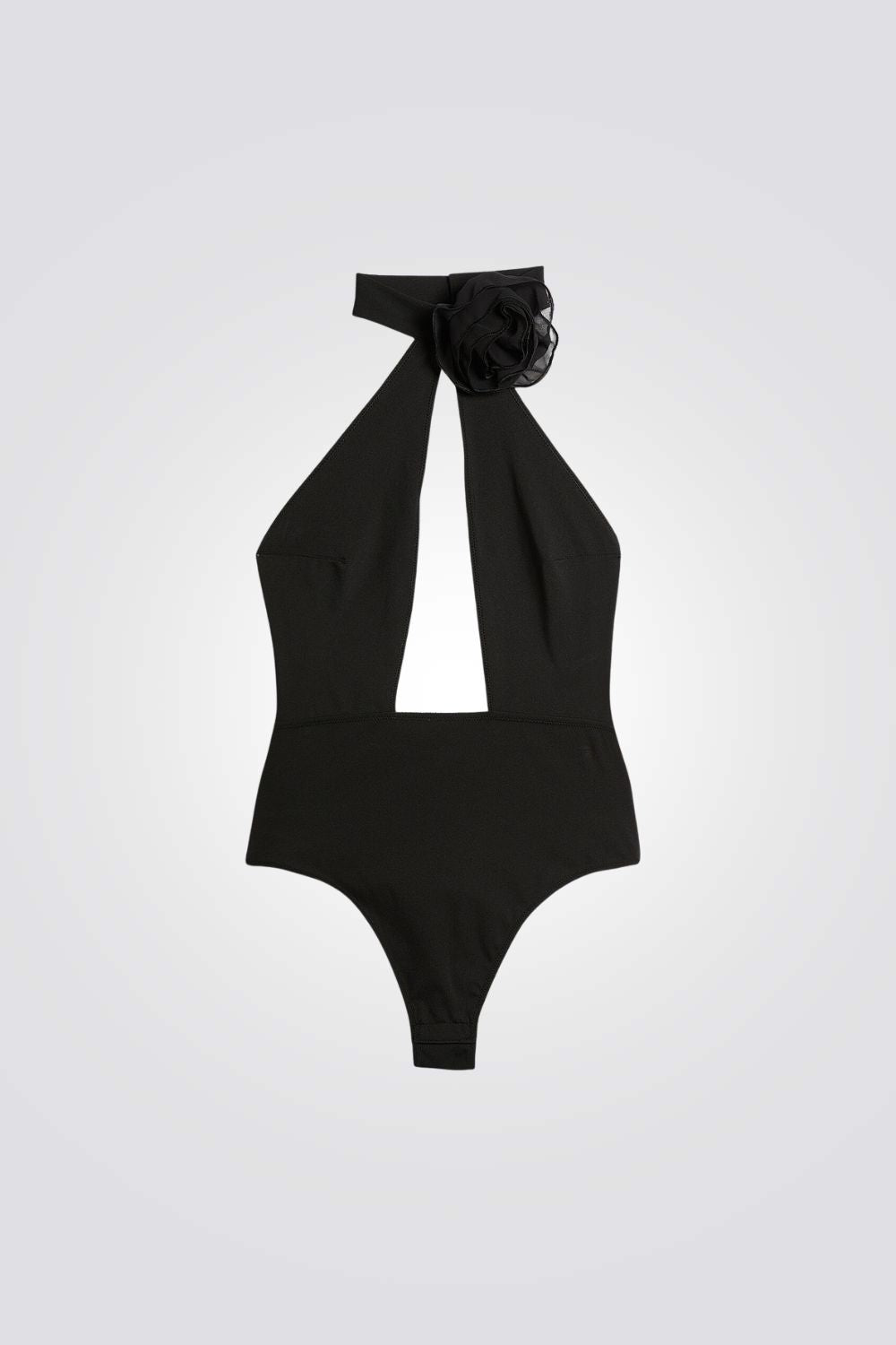 בגד גוף עם פתח עמוק המעוטר בפרח | איתם