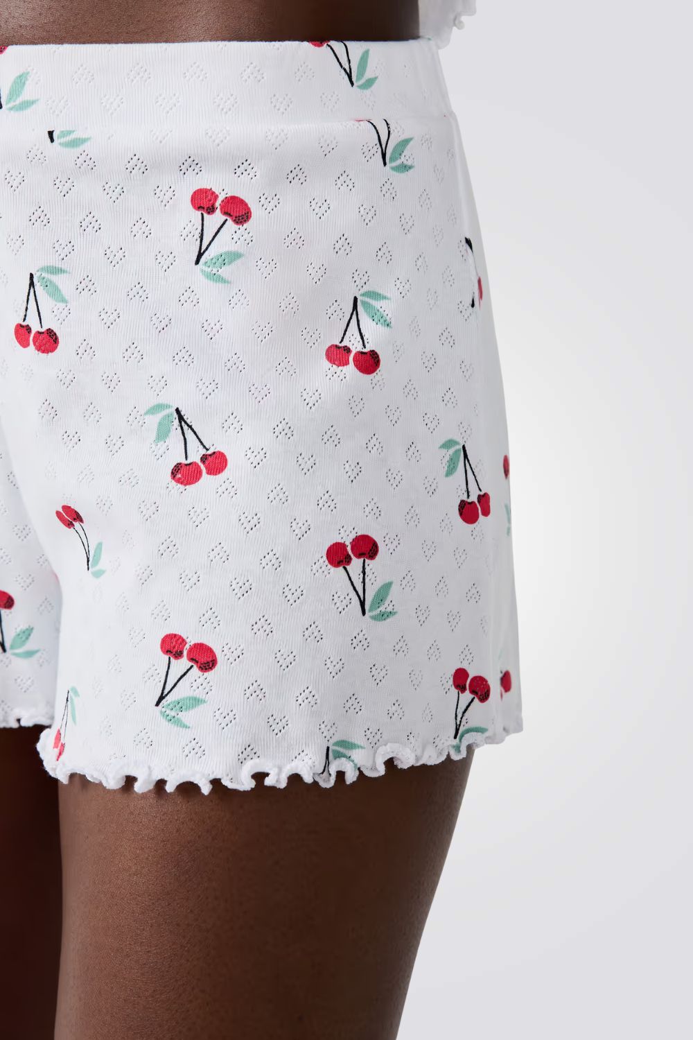 מכנסי פיג'מה קצרים בהדפס דובדבנים | איתם