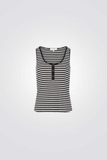 גופיה הדפס פסים בצבע נייבי/לבן