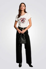 טישירט הדפס בחזית ROCK & ROLL