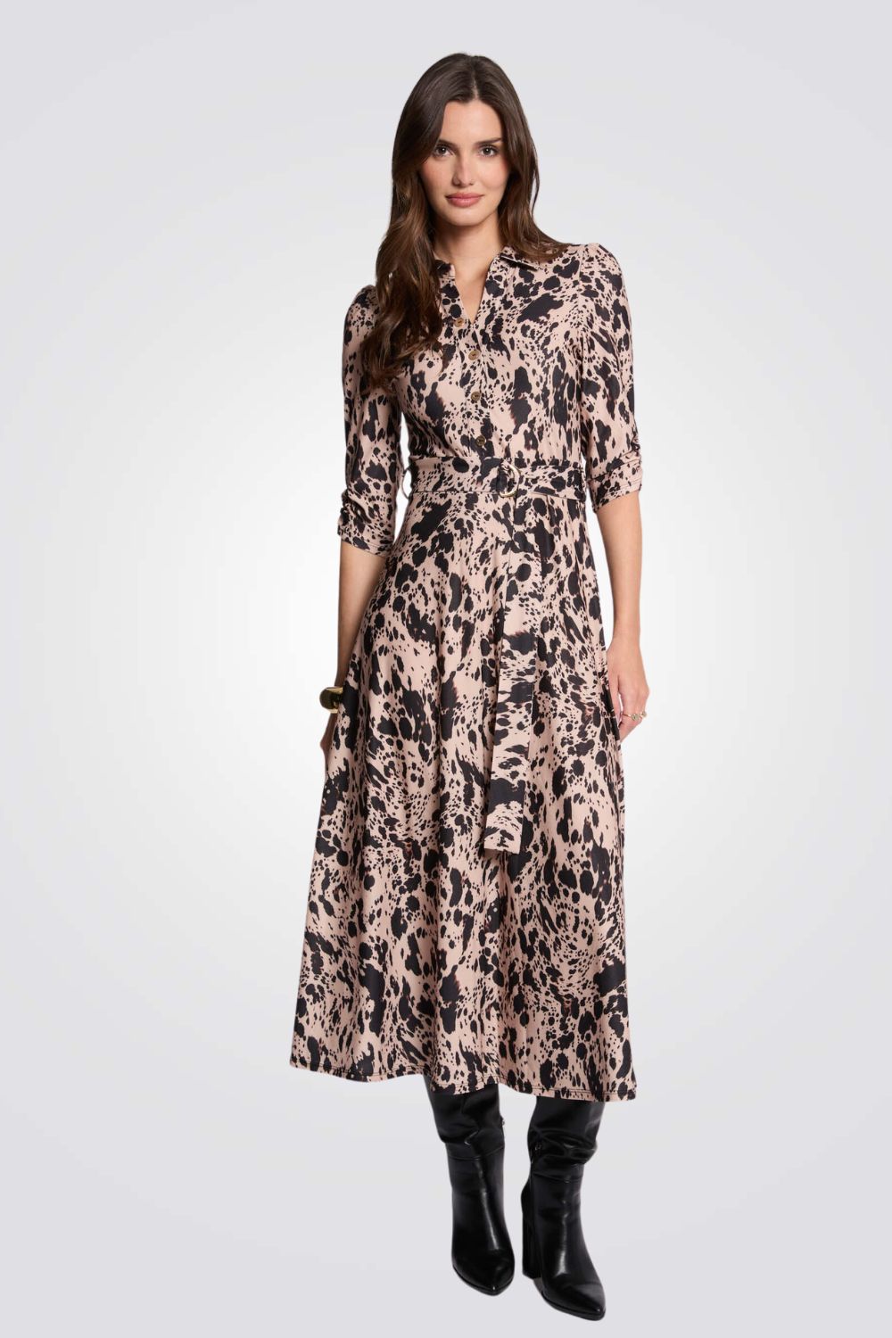 שמלת מידי הדפס אבסטרקטי