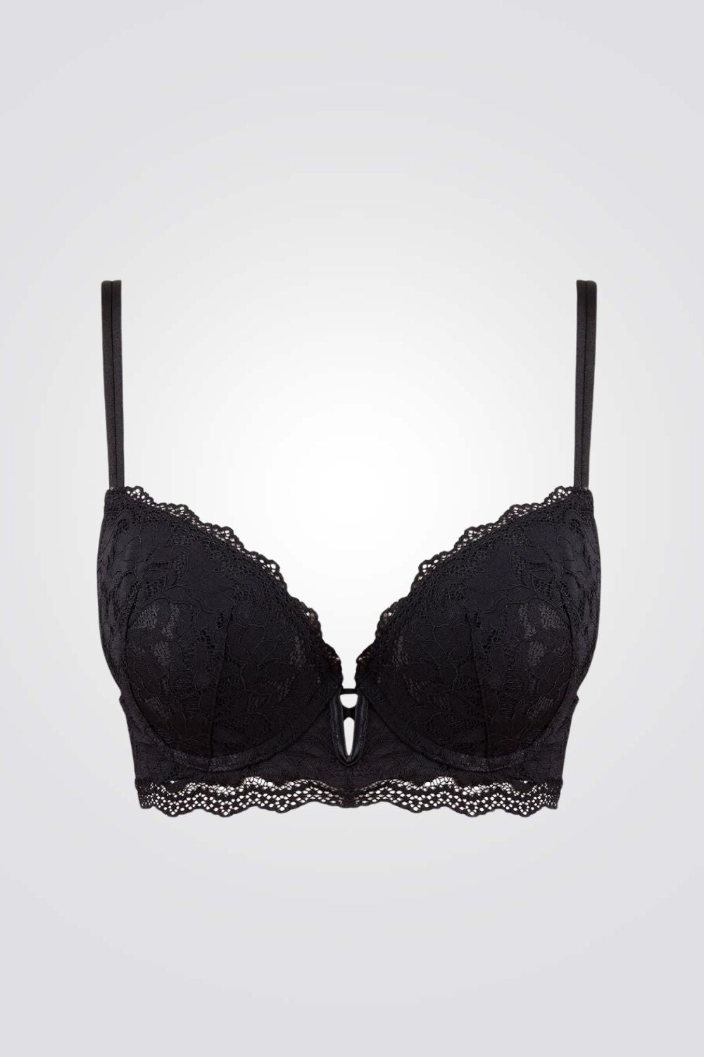 חזיית פוש אפ תחרה בצבע שחור