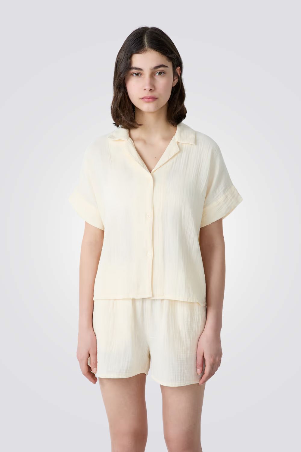 חולצת פיג'מה מכופתרת מכותנה VENICIA לנשים