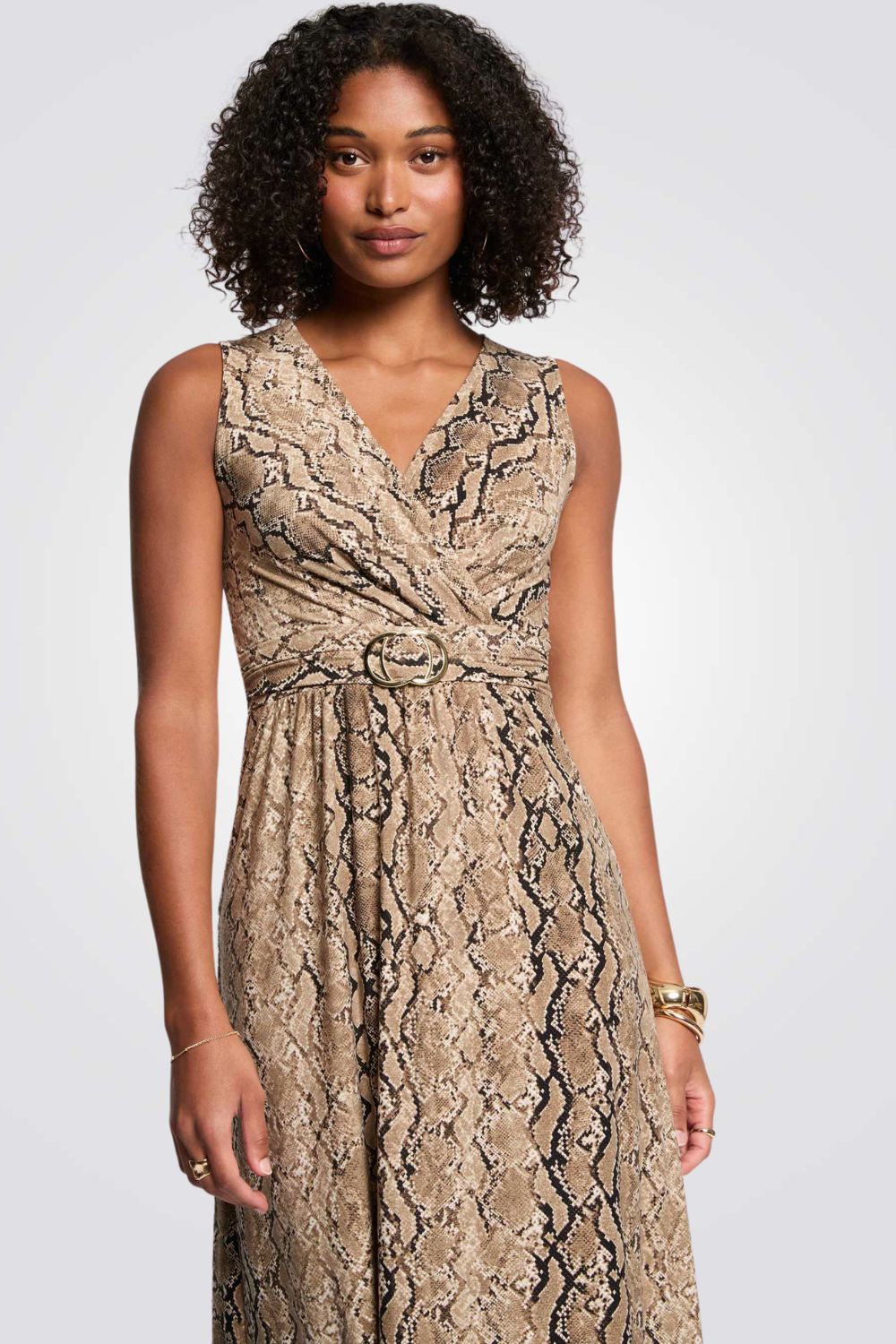 שמלת מקסי הדפס מנוחש 