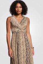 שמלת מקסי הדפס מנוחש 