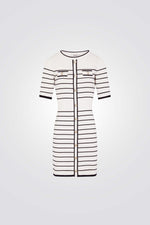 שמלת סריג קצרה הדפס פסים
