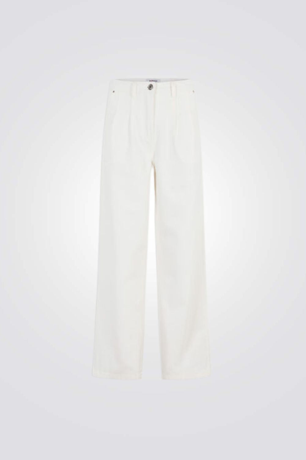 מכנסי ג'ינס Wide Leg גזרה גבוהה בצבע לבן