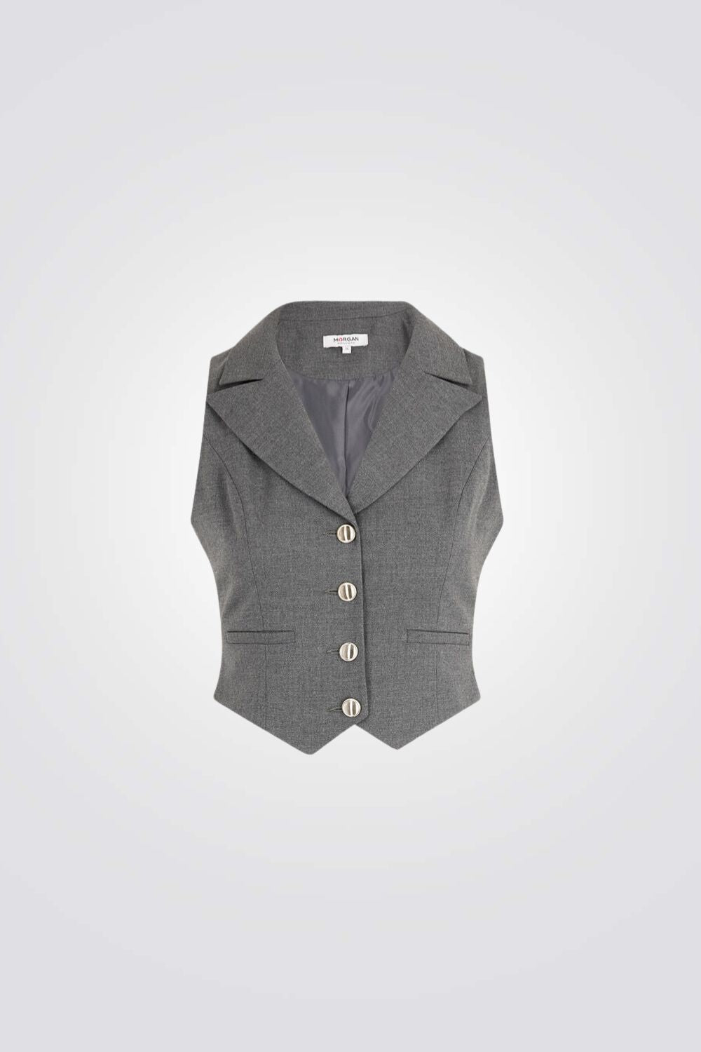 ווסט קצר אלגנטי בצבע אפור 