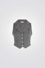 ווסט קצר אלגנטי בצבע אפור 