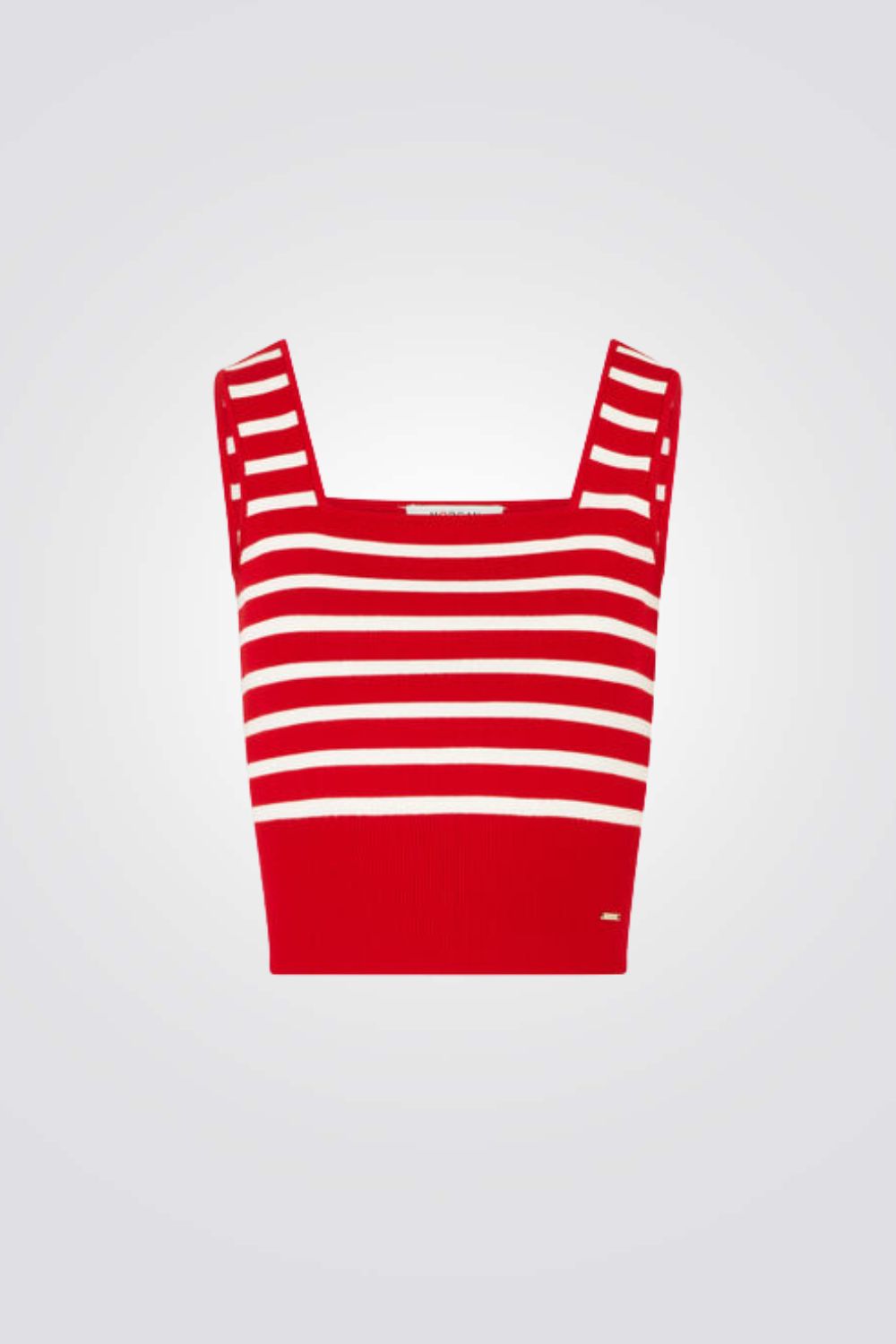 גופיית סריג הדפס פסים בצבע אדום/לבן