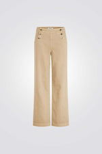 מכנס Wide Leg גזרה נמוכה בצבע בז'