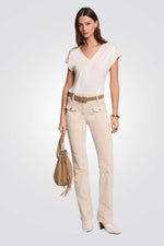 טישירט גימור נצנצים בצבע בז'