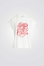 טישירט בצבע לבן הדפס La Dolce Vita 