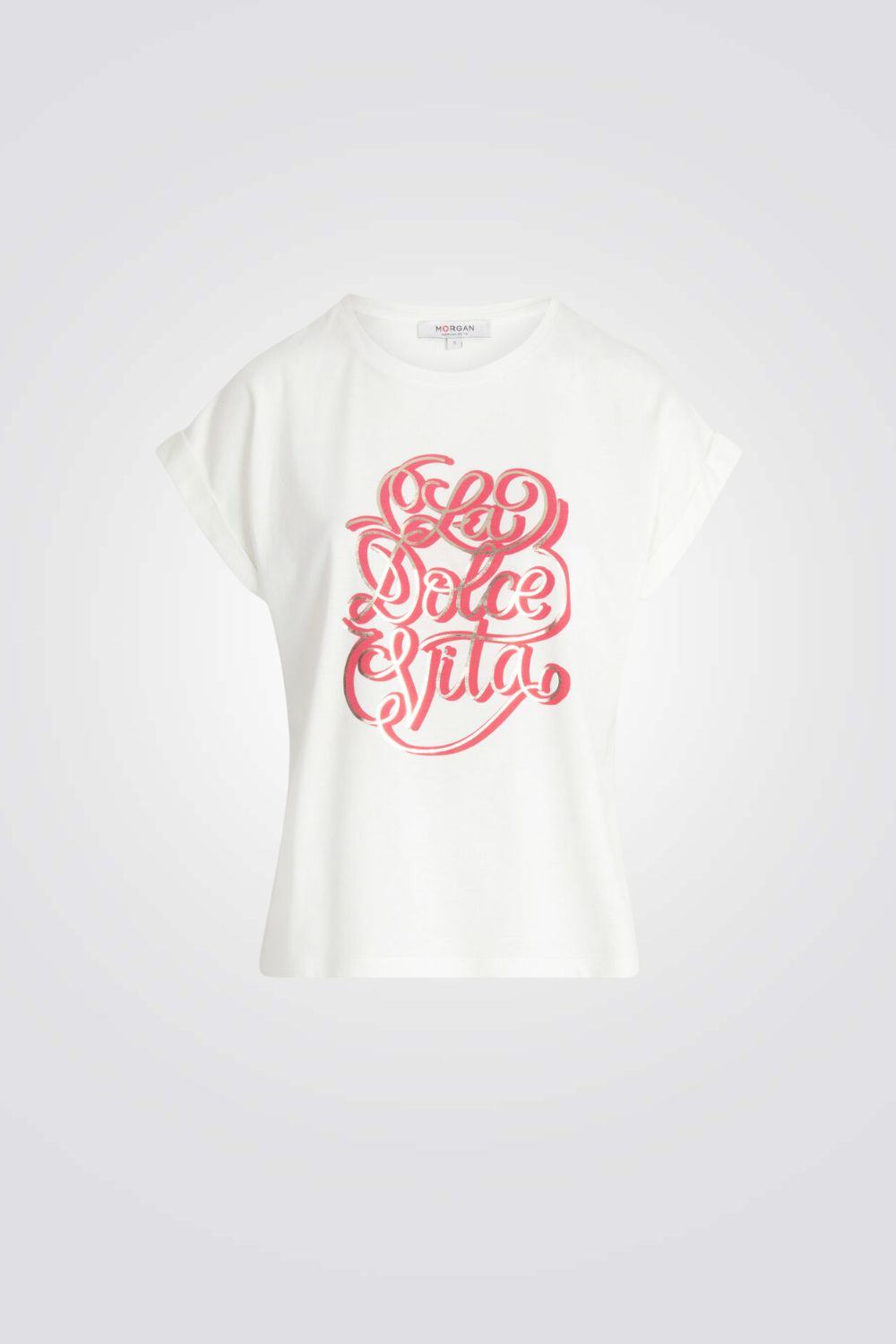 טישירט בצבע לבן הדפס La Dolce Vita 