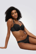 חזיית בלוקונט מרופדת עם קשת וקאפ חצי-גבוה | טריומף