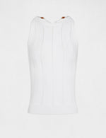 גופיית סריג עם רצועות מוצלבות בצבע לבן - MASHBIR//365