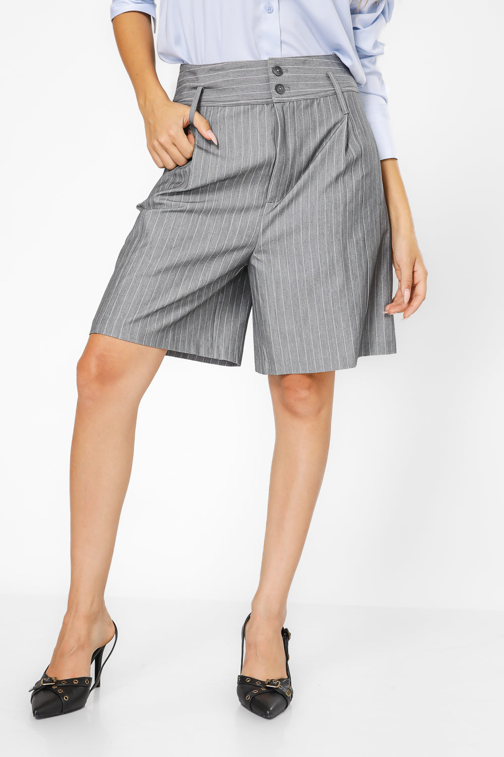 ברמודה עם מותן גבוהה מבד פסים | קנת קול