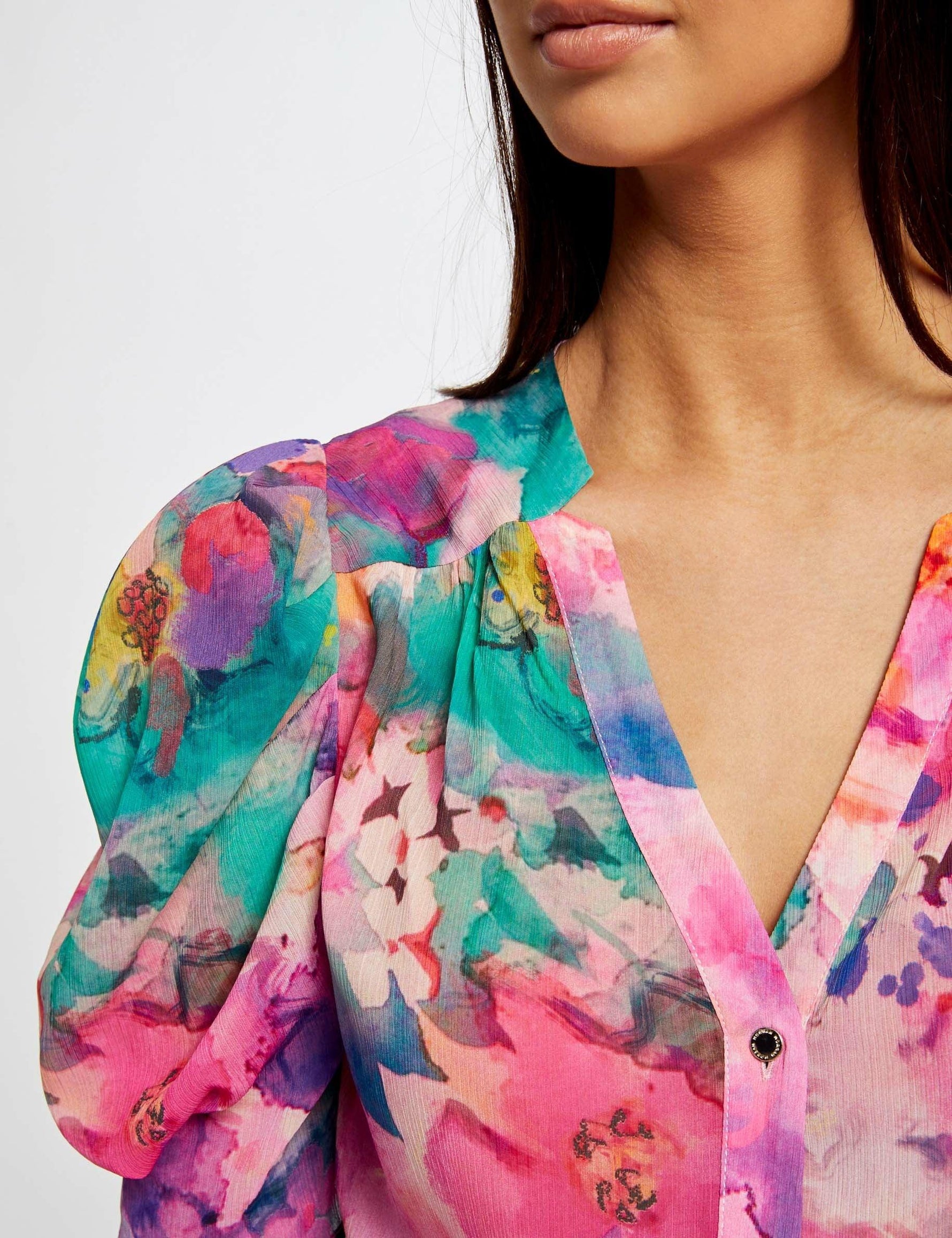 חולצה מכופתרת בהדפס צבעים - MASHBIR//365