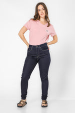 מכנסי ג'ינס סקיני גזרה גבוהה