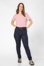 מכנסי ג'ינס סקיני גזרה גבוהה