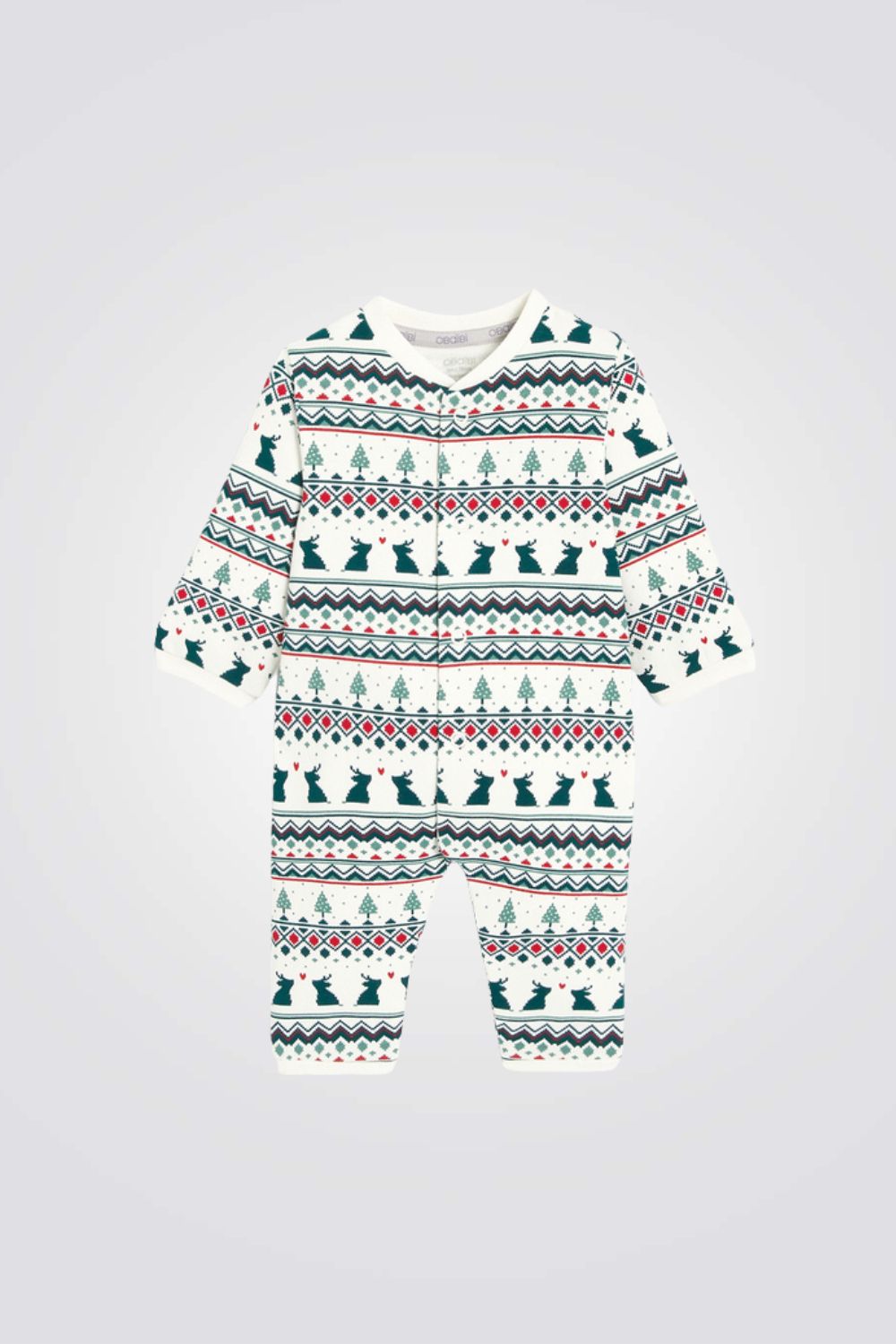 אוברול פיג'מה לתינוקות עם הדפס צבעוני