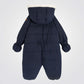 מעיל אוברול לתינוקות בצבע נייבי עם דובי מקדימה - 4