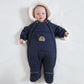 מעיל אוברול לתינוקות בצבע נייבי עם דובי מקדימה - 5