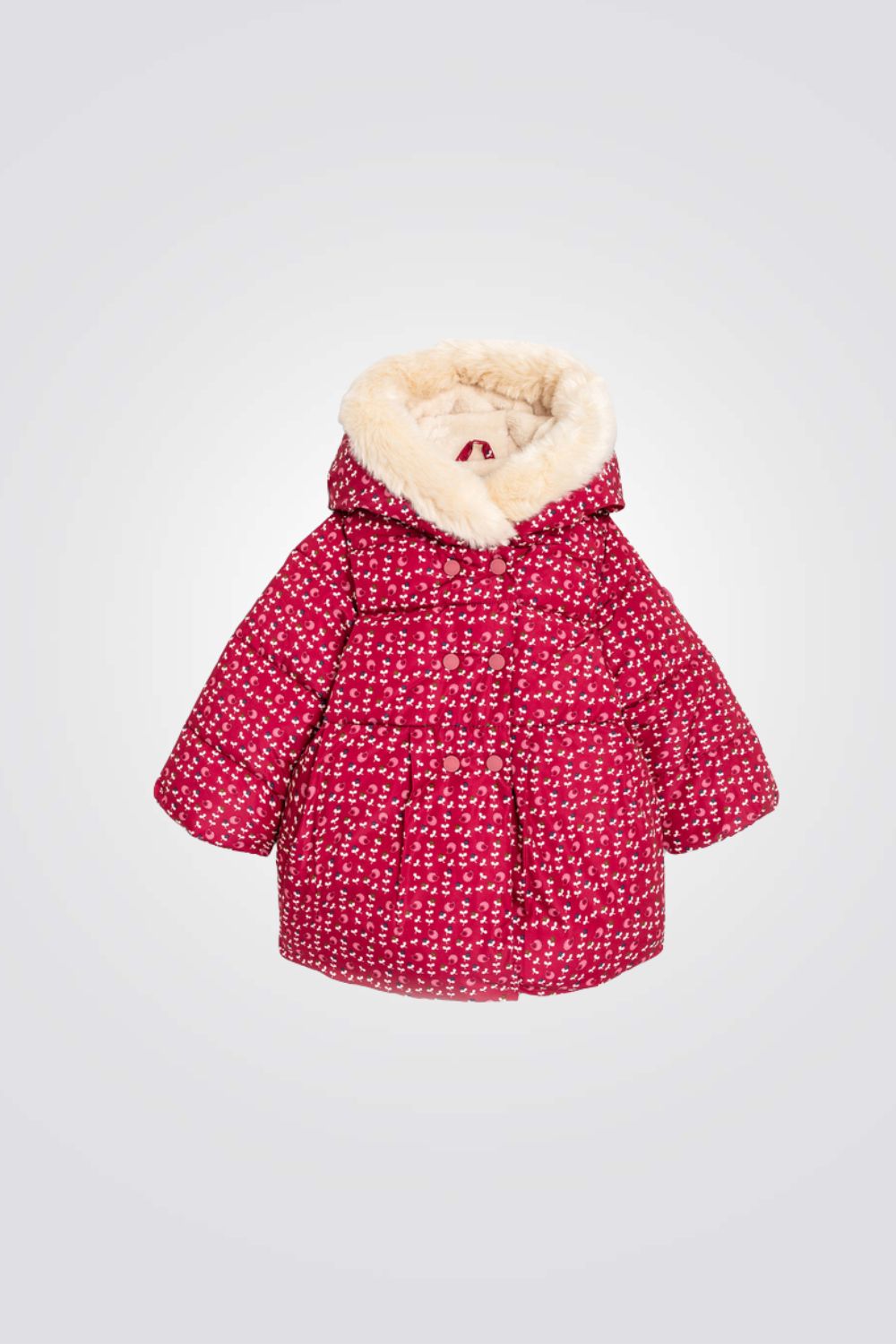 מעיל עם הדפס פרחים בצבע ורוד