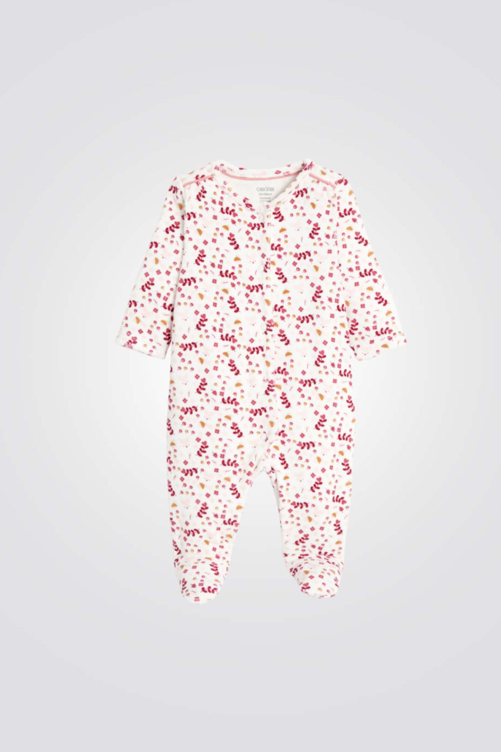 אוברול פיג'מה פרחוני לתינוקות