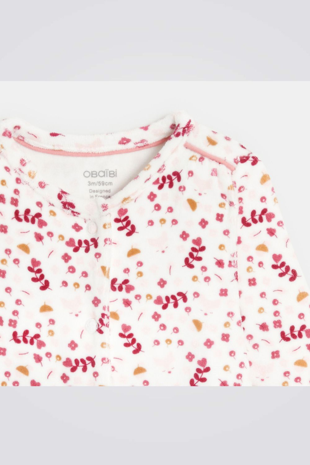 אוברול פיג'מה פרחוני לתינוקות