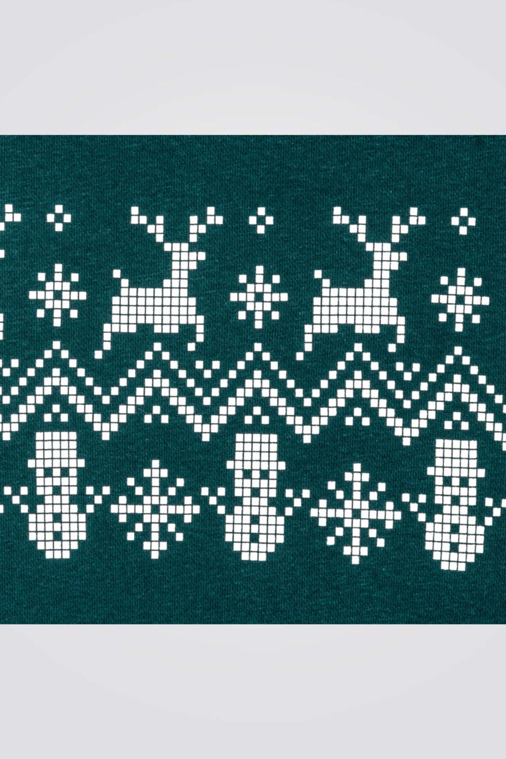 סווטשירט לילדים בצבע ירוק עם הדפס איילים ושלג