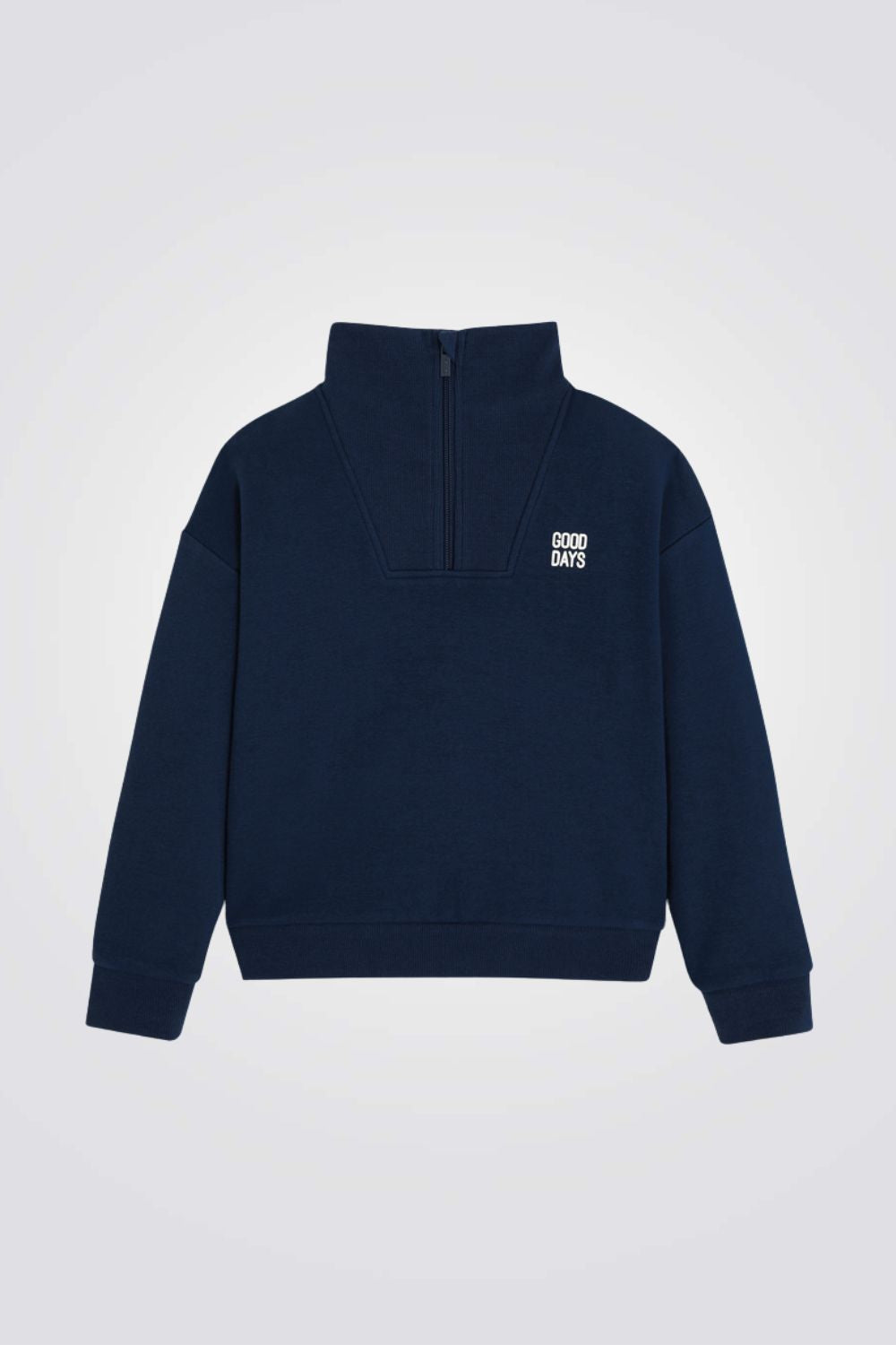 סווטשירט לילדים עם צווארון גבוה בצבע נייבי