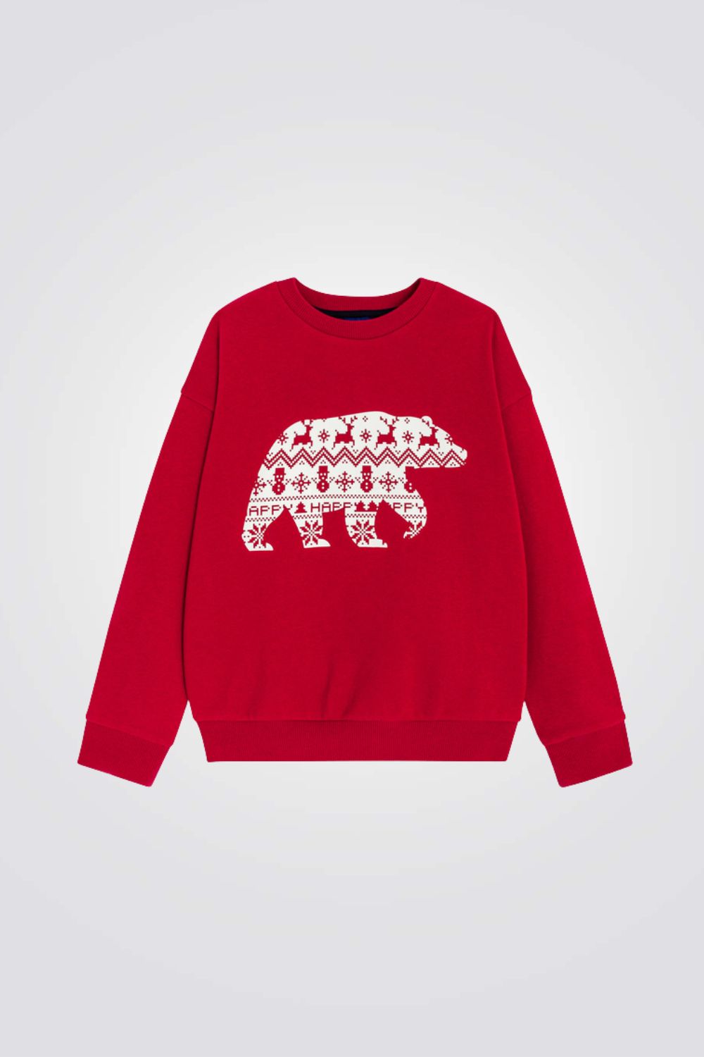 סווטשירט לילדים בצבע אדום עם הדפס דב