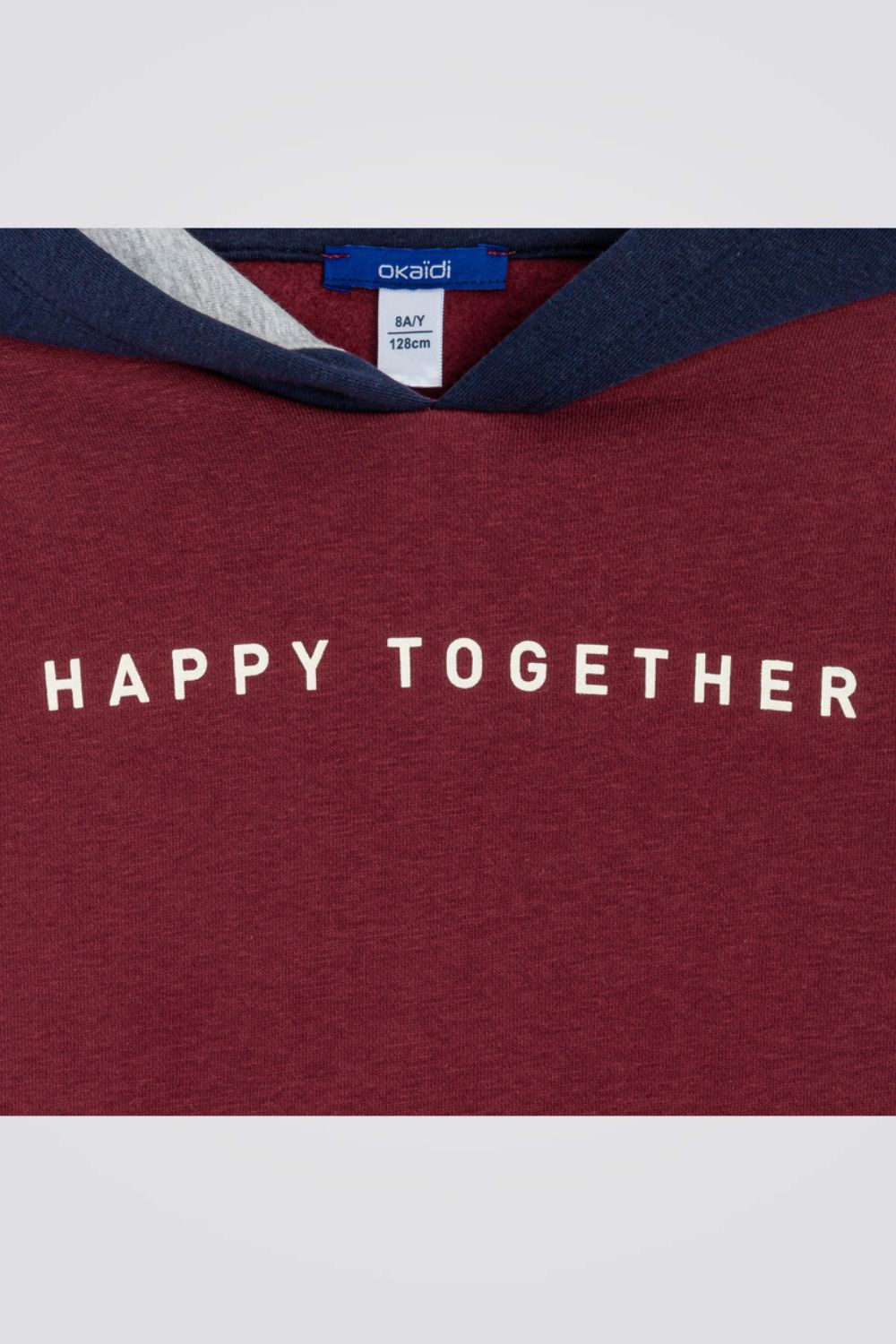 סווטישירט קפוצ'ון לילדים בצבע אדום עם שרוול אפור