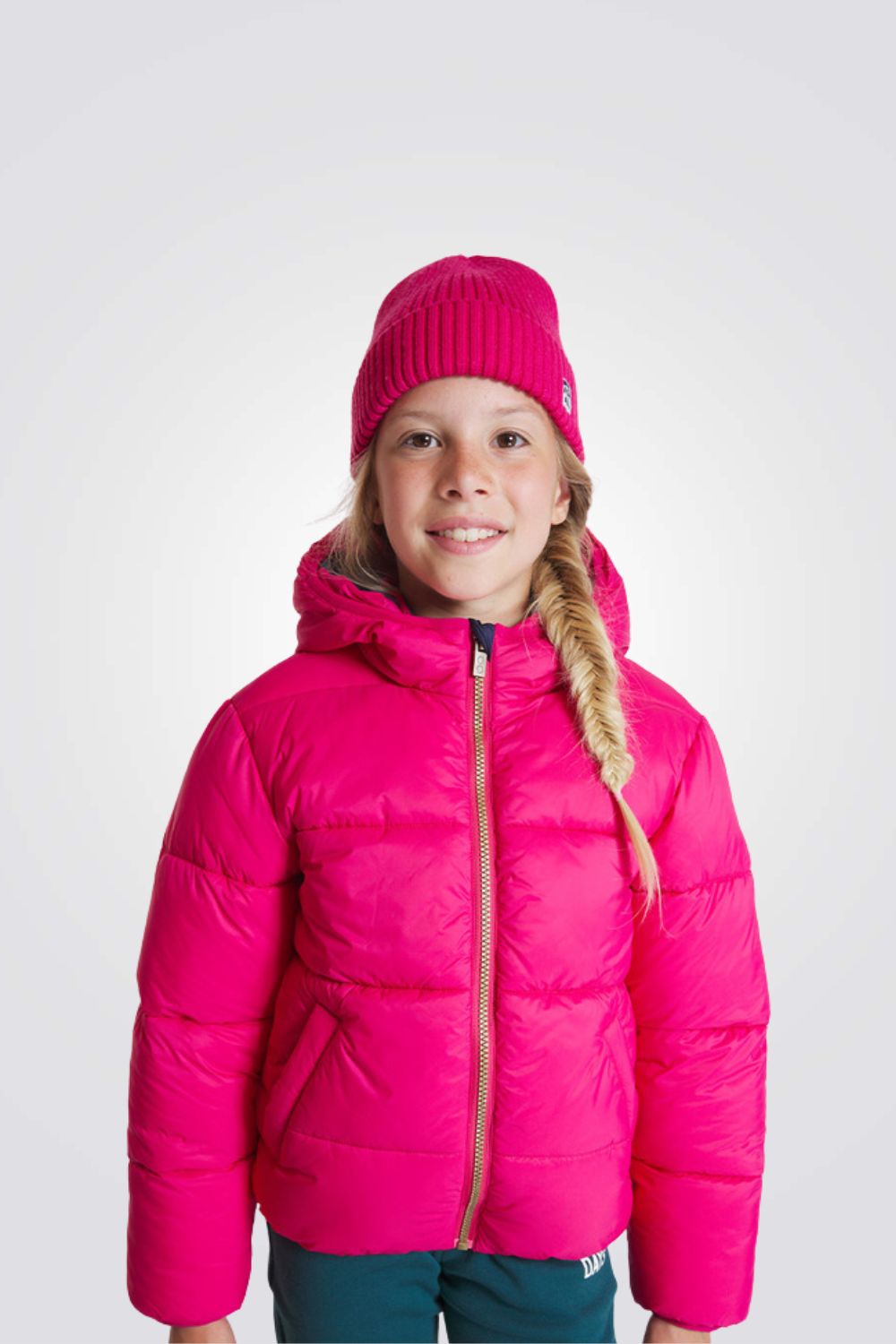 מעיל פוך לילדות בצבע ורוד