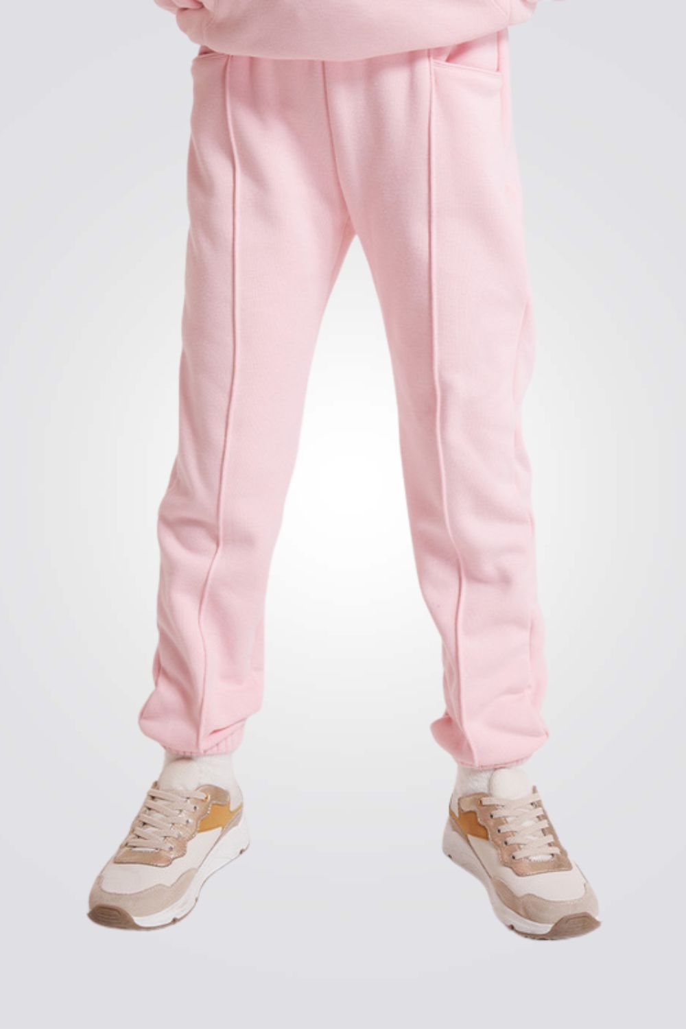 מכנסי טרנינג לילדות בצבע ורוד