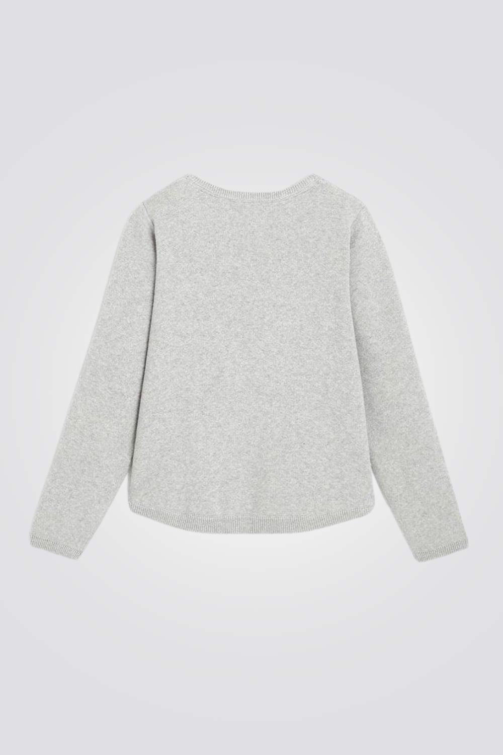 סווטשירט כוכב רקום בצבע אפור לילדות