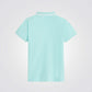 חולצת פולו קצרה לנערים בצבע כחול טהיטי - 2