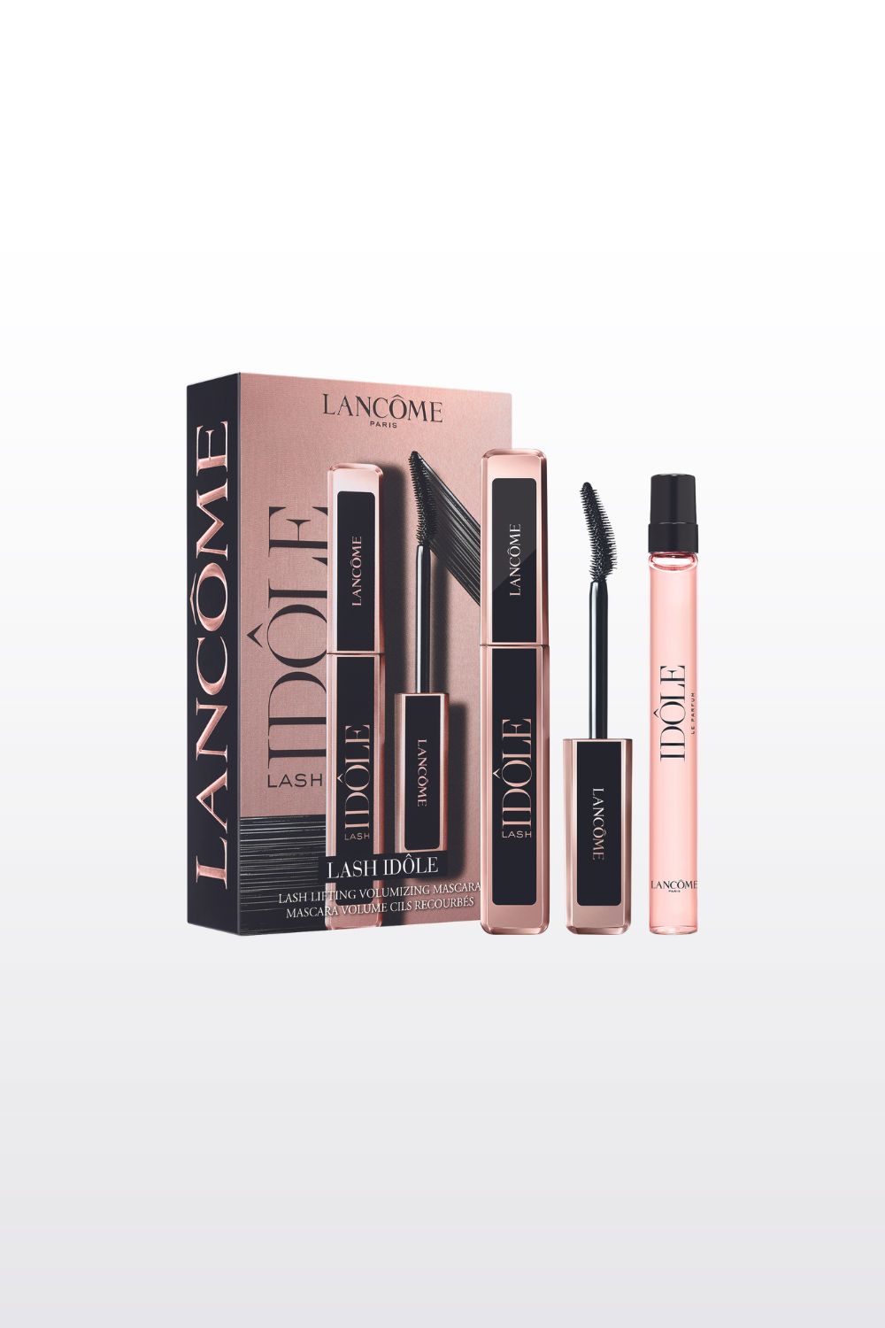 מארז טיפוח לאישה מסקרה + בושם מוקטן 10 מ"ל LASH IDOLE E.D.P