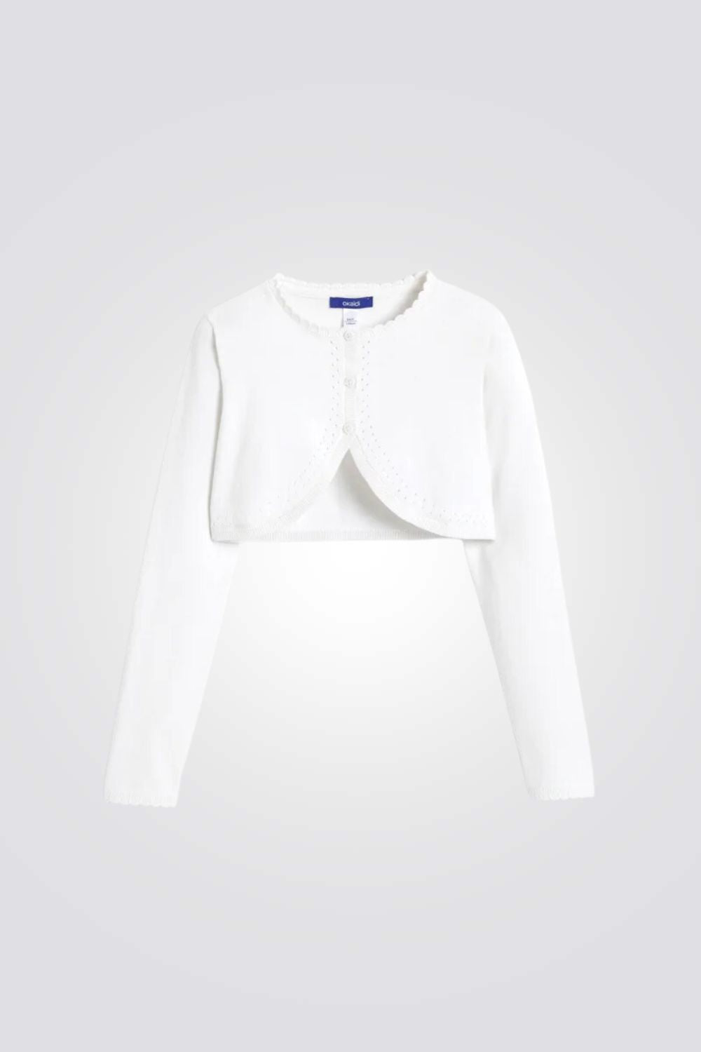 קרדיגן לילדות בצבע לבן