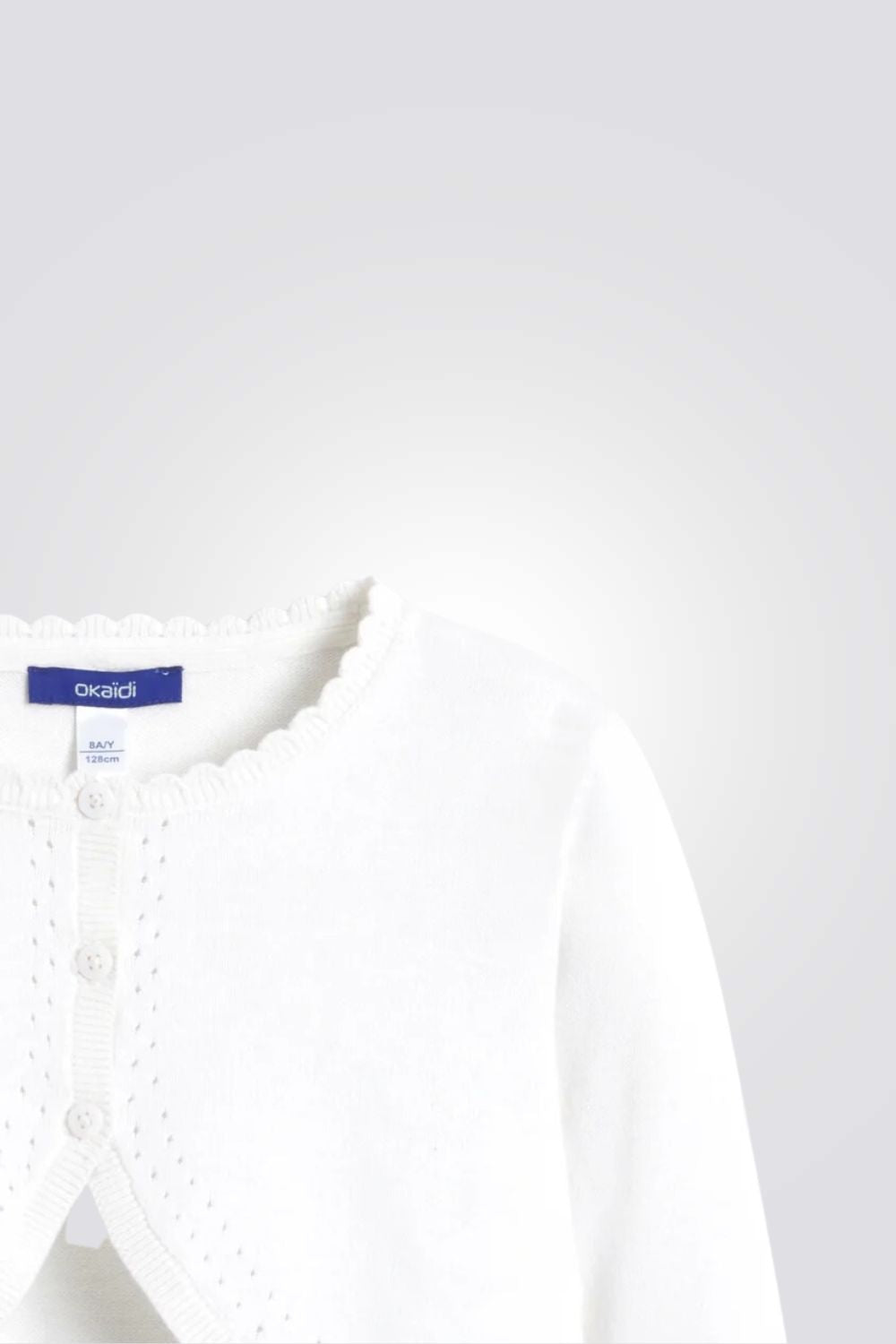 קרדיגן לילדות בצבע לבן