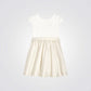 שמלה אלגנטית לילדות בצבע לבן וזהב - 2
