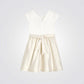 שמלה אלגנטית לילדות בצבע לבן וזהב - 5