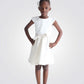 שמלה אלגנטית לילדות בצבע לבן וזהב - 1