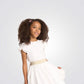 שמלה אלגנטית לילדות בצבע לבן - 3