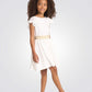 שמלה אלגנטית לילדות בצבע לבן - 1