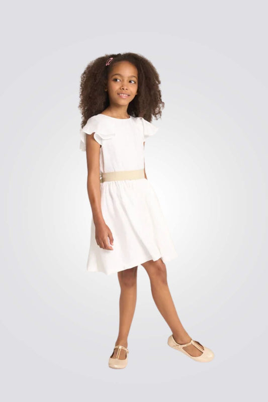שמלה אלגנטית לילדות בצבע לבן